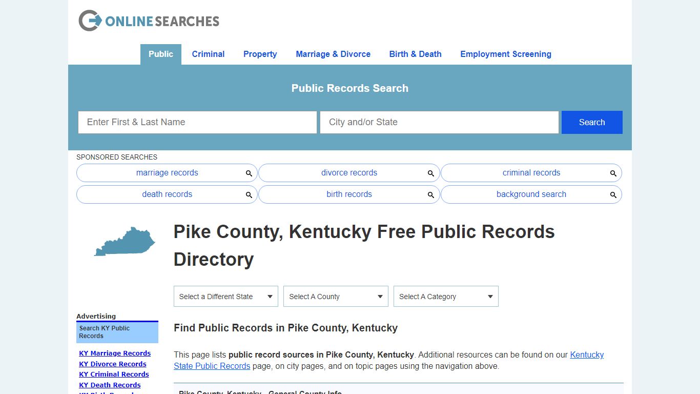 Pike County, Kentucky Public Records Directory