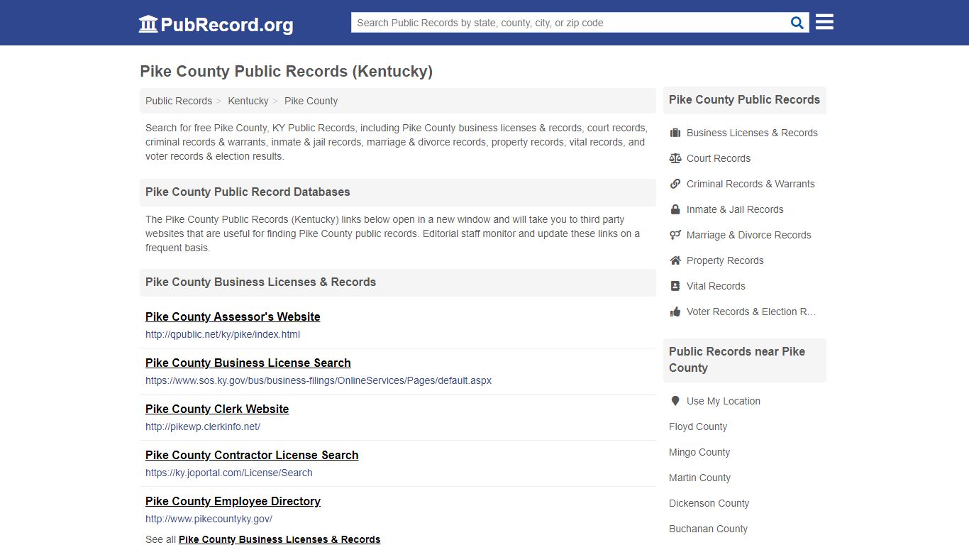 Free Pike County Public Records (Kentucky Public Records)